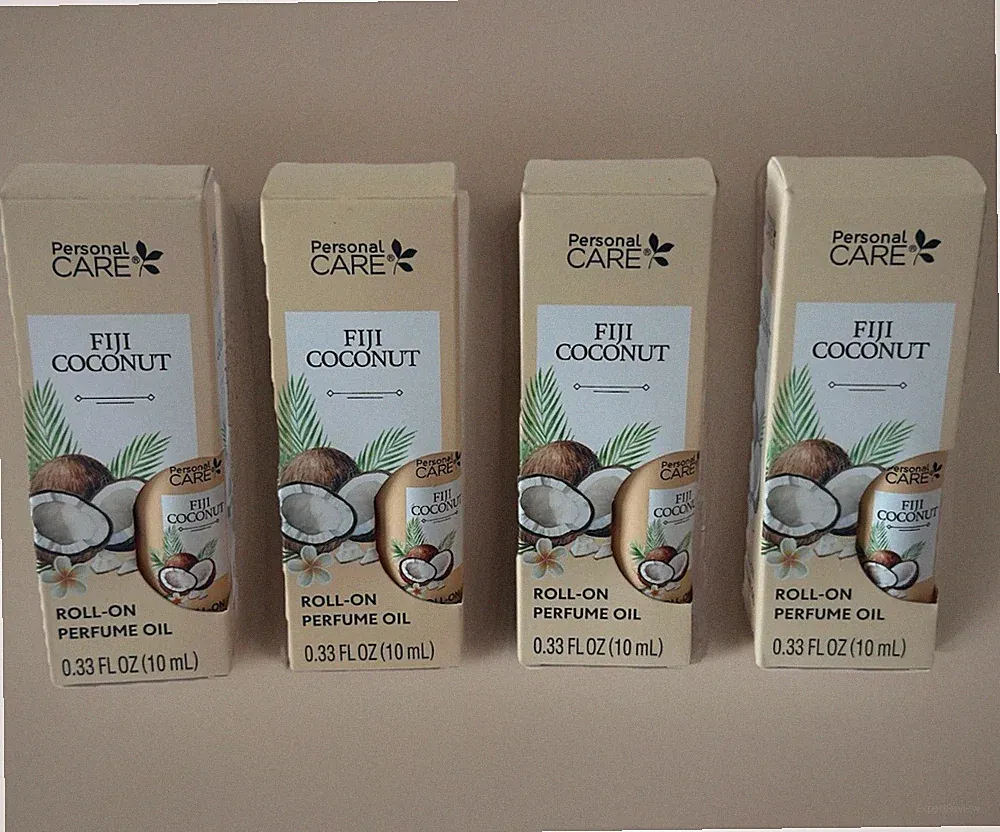 4x FIJI Coconut Roll-On Perfume Oil 0.33 oz Each – Personal Care – NEW Release