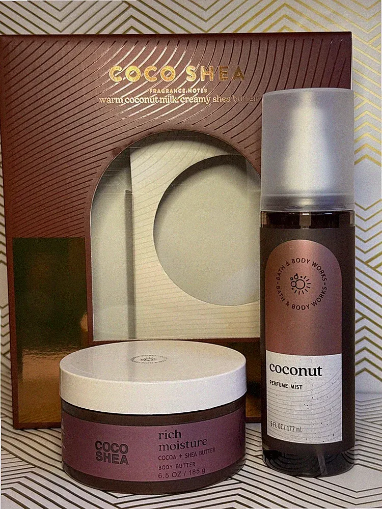 Bath & Body Works COCO SHEA Coconut Body Butter & Perfume Mist Set In Gift Box