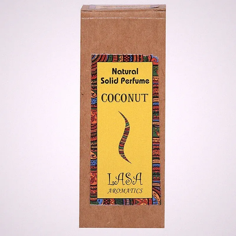 Lasa Coconut Natural Solid Perfume In Wooden Jar Long Lasting Fragrance Unisex