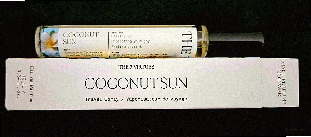 NWT The 7 Virtues Coconut Sun Eau de Parfum Travel Spray Perfume Size 10mL