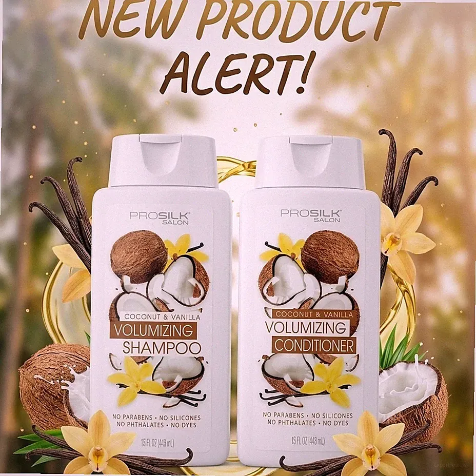 PROSILK SALON Coconut & Vanilla Volumizing Shampoo & Conditioner Set 15 fl oz